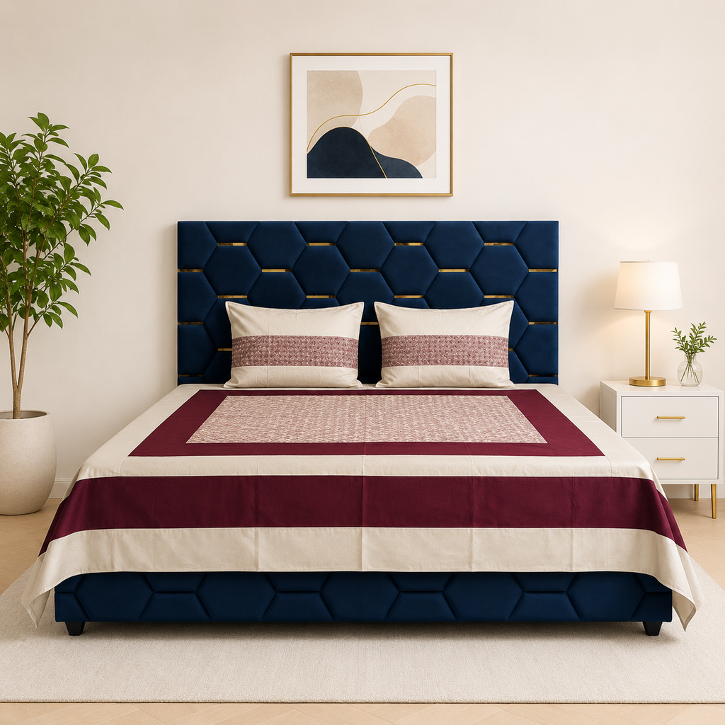 Marvelle Cotton Silk Ruby Bedsheet Set