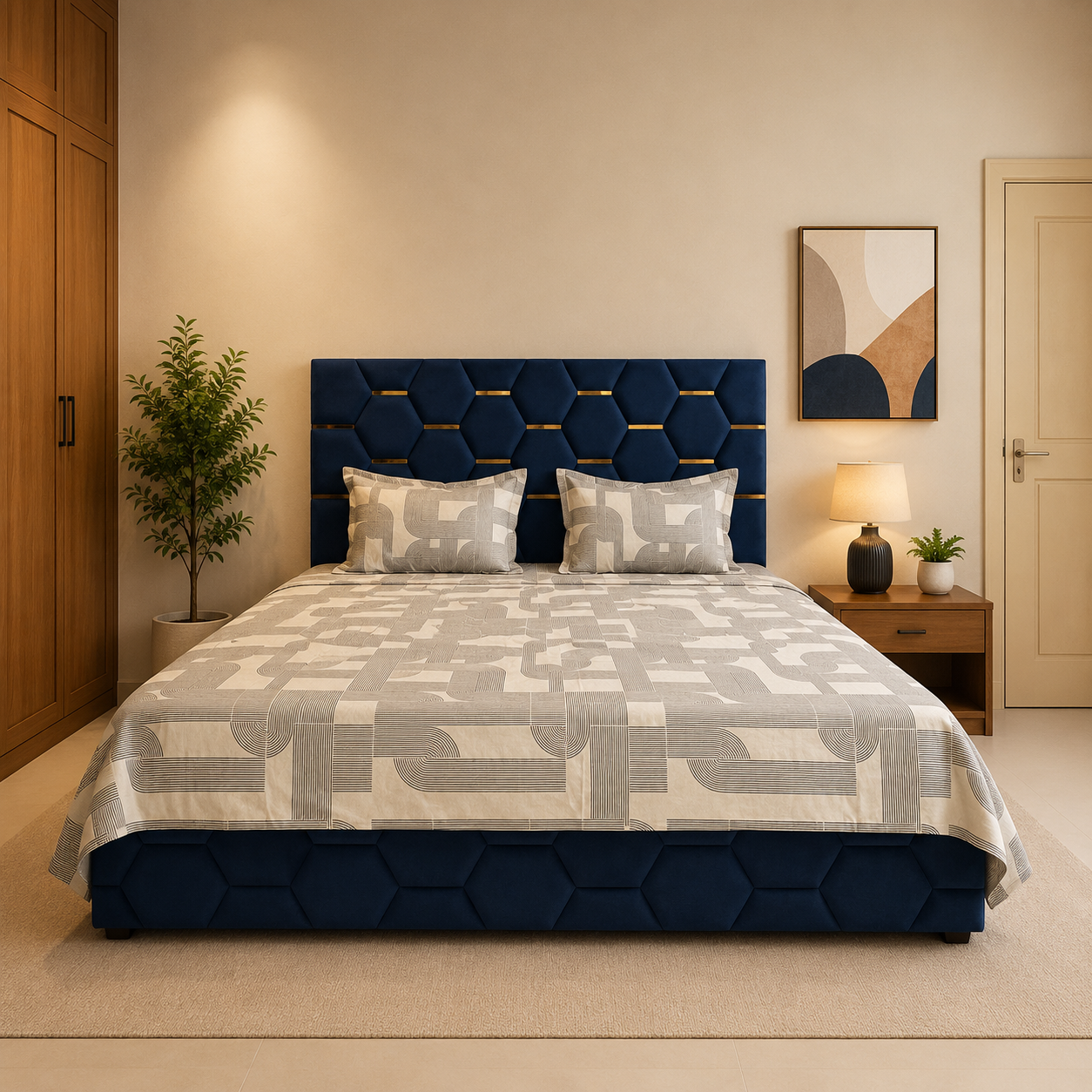 Monarch Cotton Mosaic Bedsheet Set