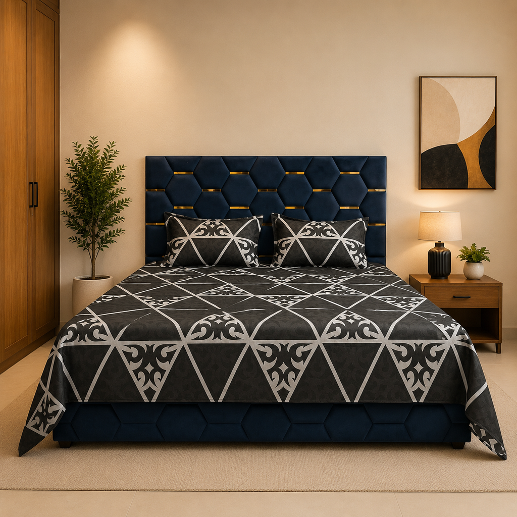 Monarch Cotton Obsidian Bedsheet Set