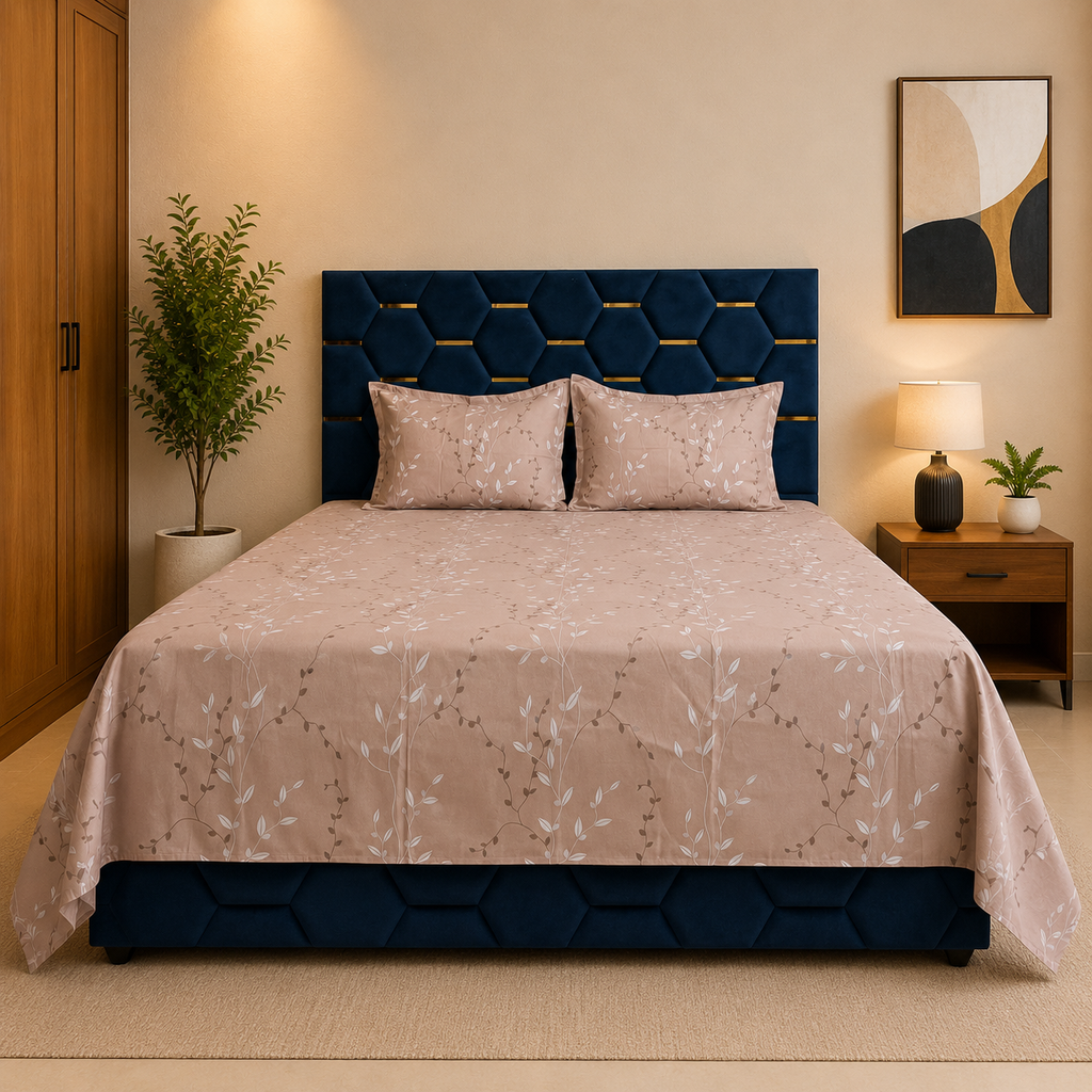 Monarch Cotton Blush Bedsheet Set
