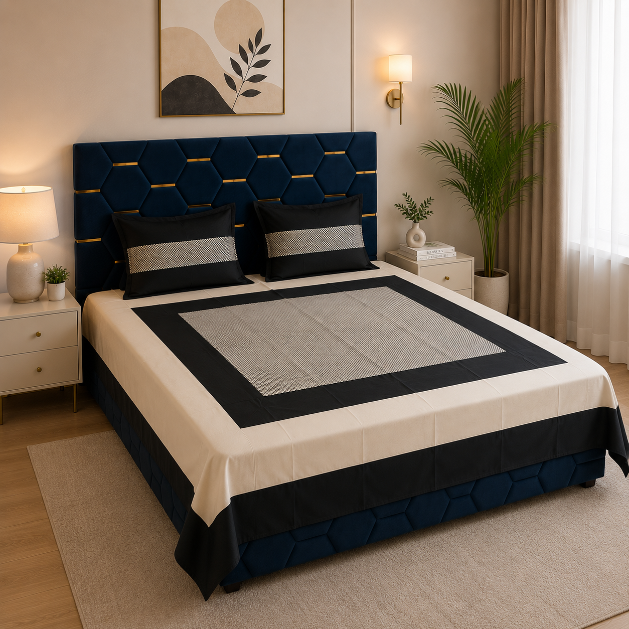 Nuvelle Cotton Silk Imperial Bedsheet Set