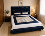 Nuvelle Cotton Silk Indigo Bedsheet Set