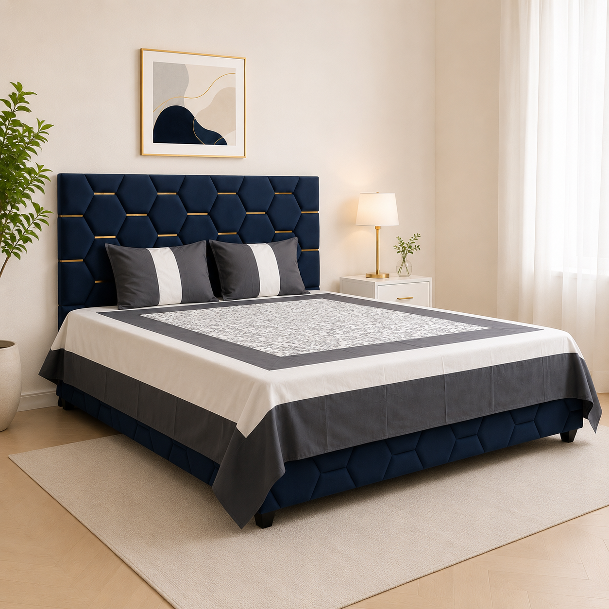 Marvelle Cotton Silk Graphite Bedsheet Set