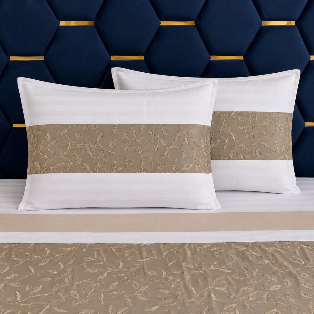 Nuvelle Cotton Silk Sandstone Bedsheet Set