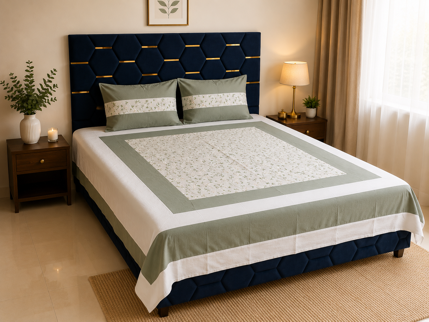 Nuvelle Cotton Silk Clover Bedsheet Set