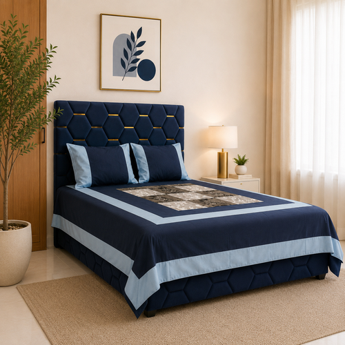 Avenza Cotton Silk Skyline Bedsheet Set
