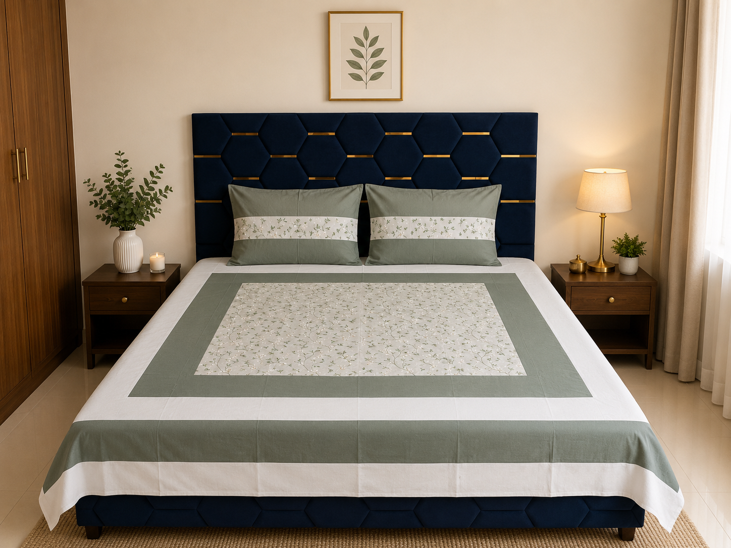 Nuvelle Cotton Silk Clover Bedsheet Set