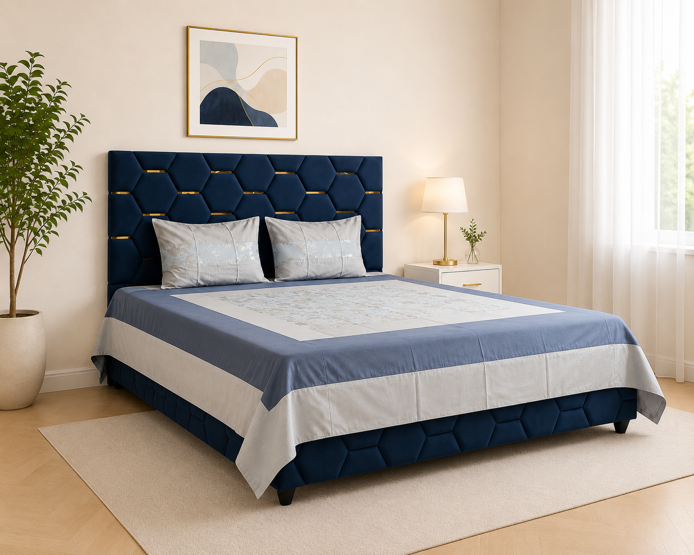 Marvelle Cotton Silk Glacier Bedsheet Set