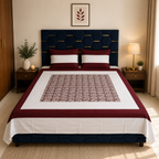 Nuvelle Cotton Silk Rosewood Bedsheet Set