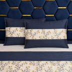 Nuvelle Cotton Silk Indigo Bedsheet Set