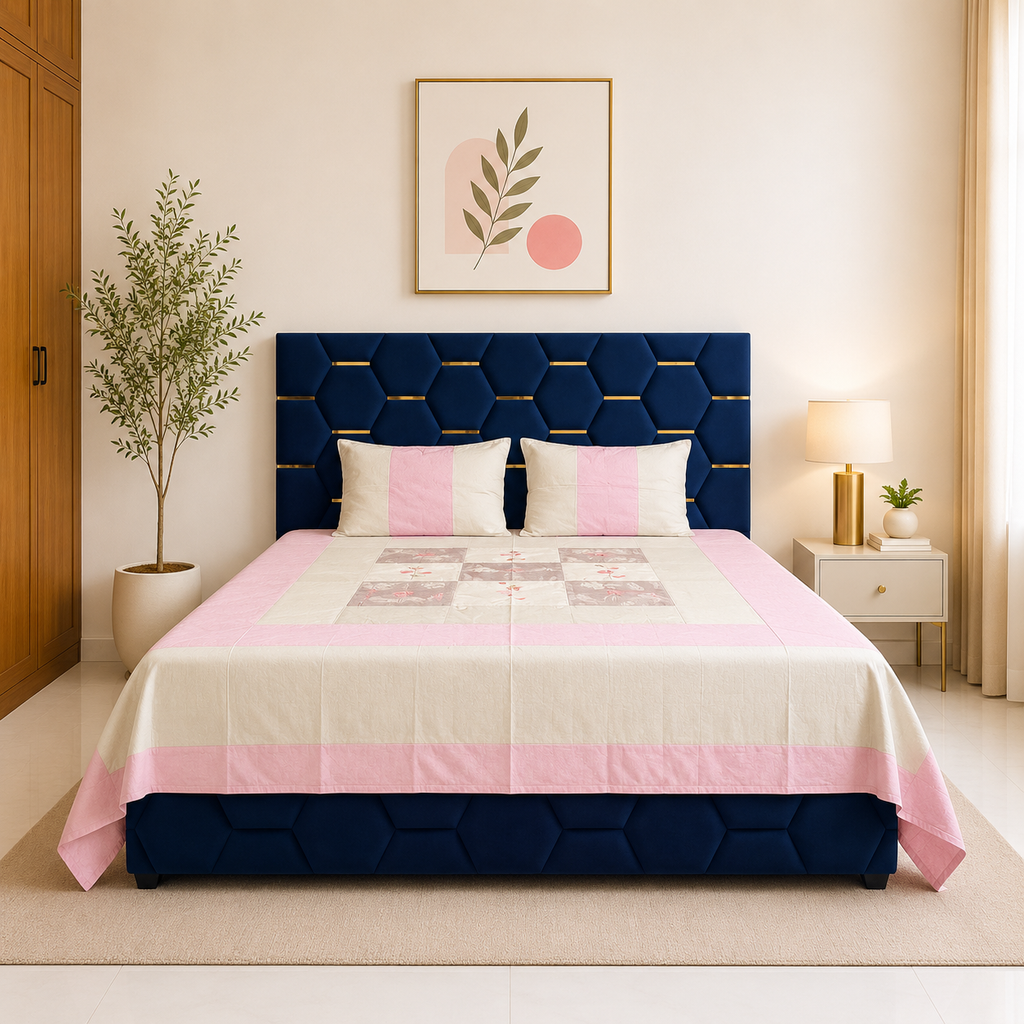 Avenza Cotton Silk Petal Bedsheet Set