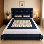 Nuvelle Cotton Silk Indigo Bedsheet Set