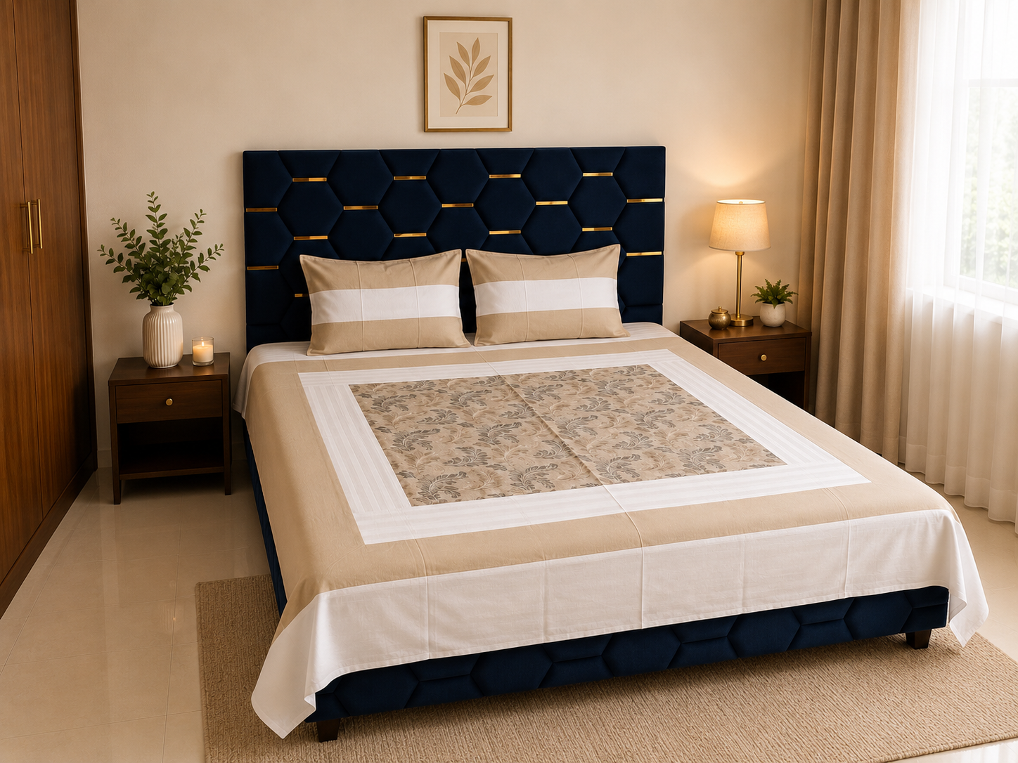 Nuvelle Cotton Silk Hazel Bedsheet Set