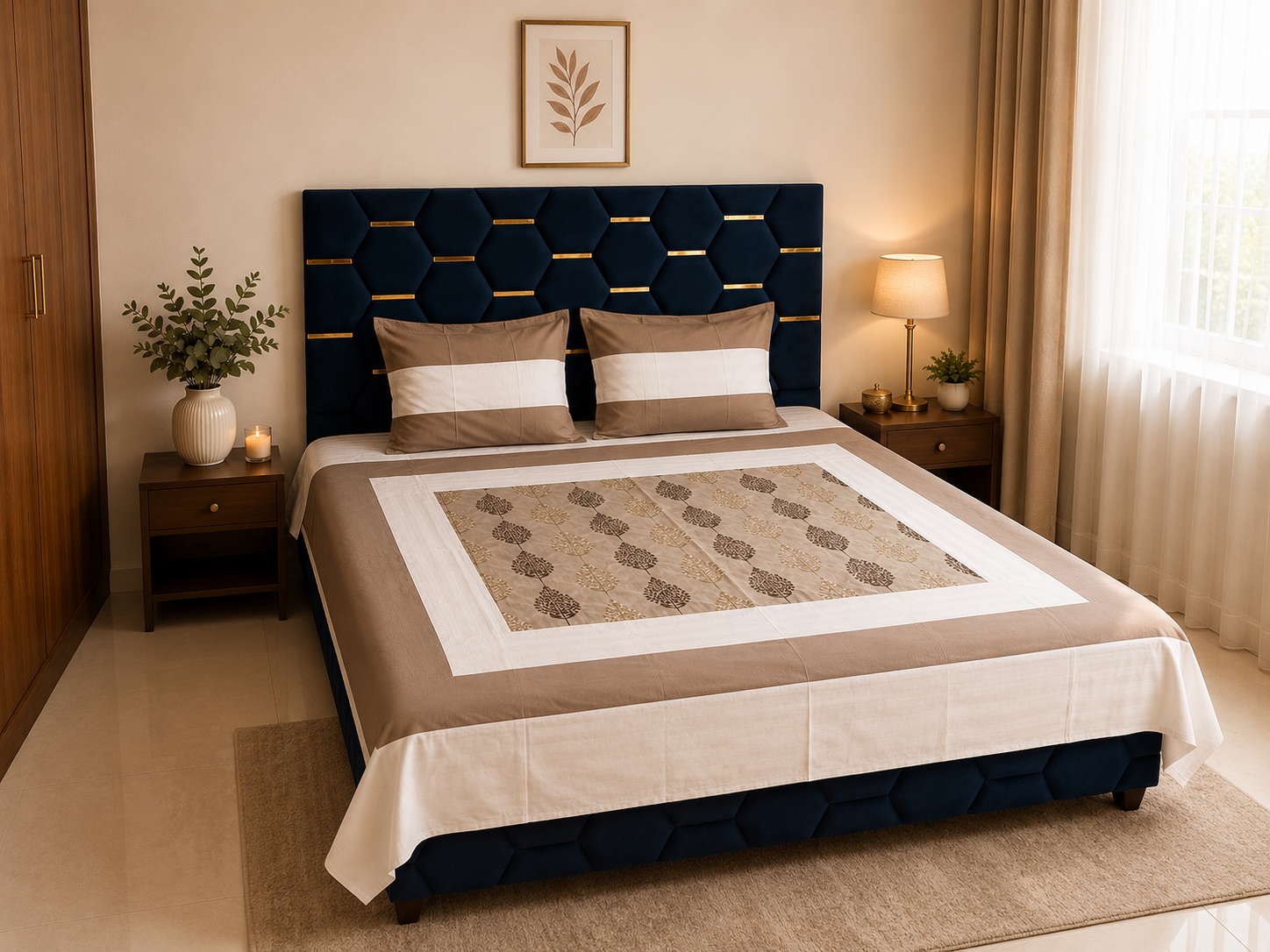 Nuvelle Cotton Silk Mocha Bedsheet Set