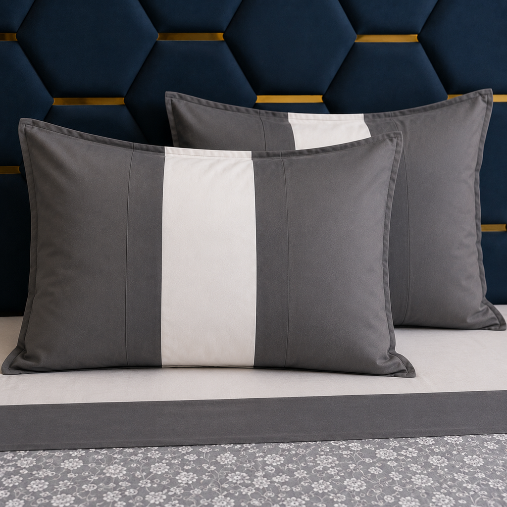 Marvelle Cotton Silk Graphite Bedsheet Set