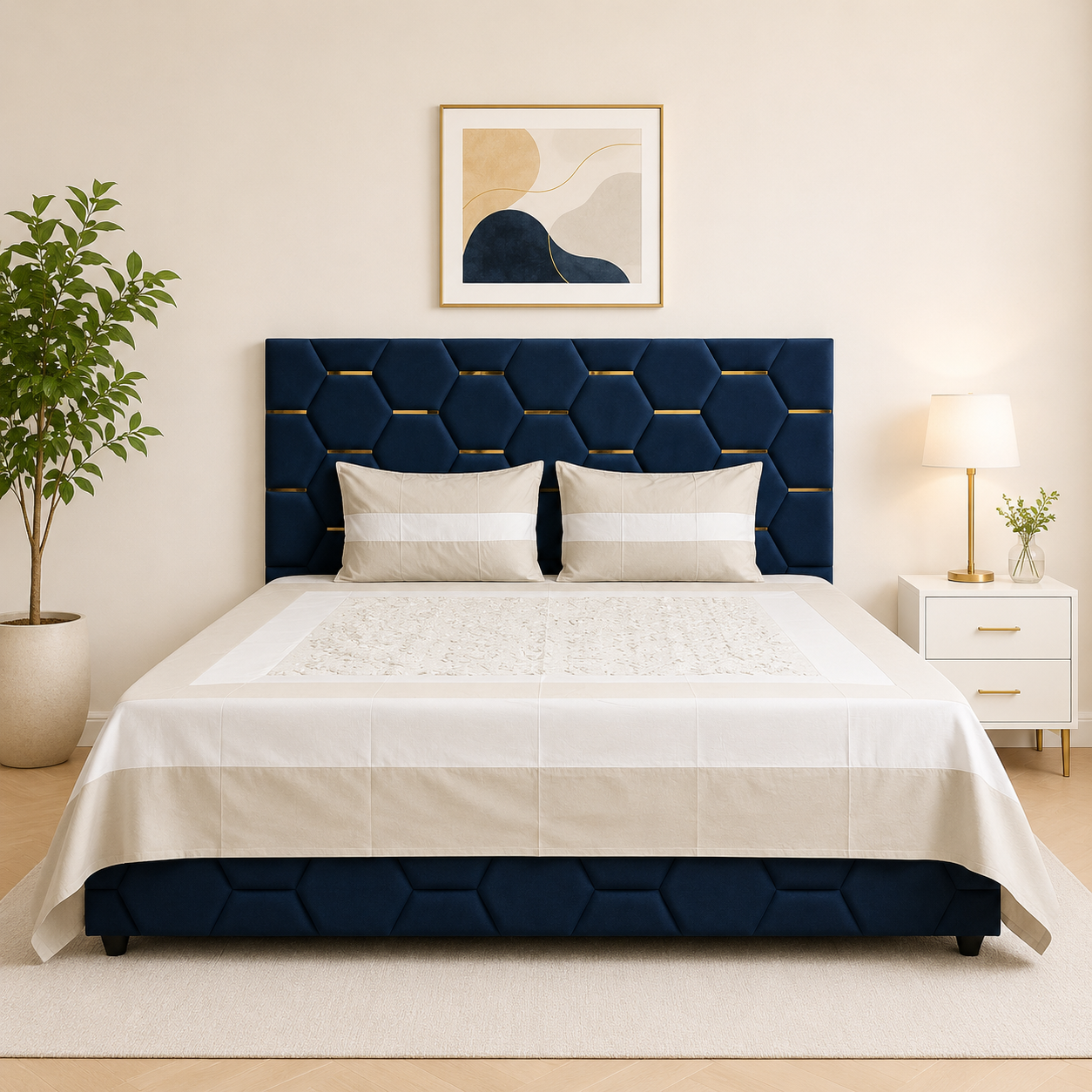 Marvelle Cotton Silk Ivory Bedsheet Set