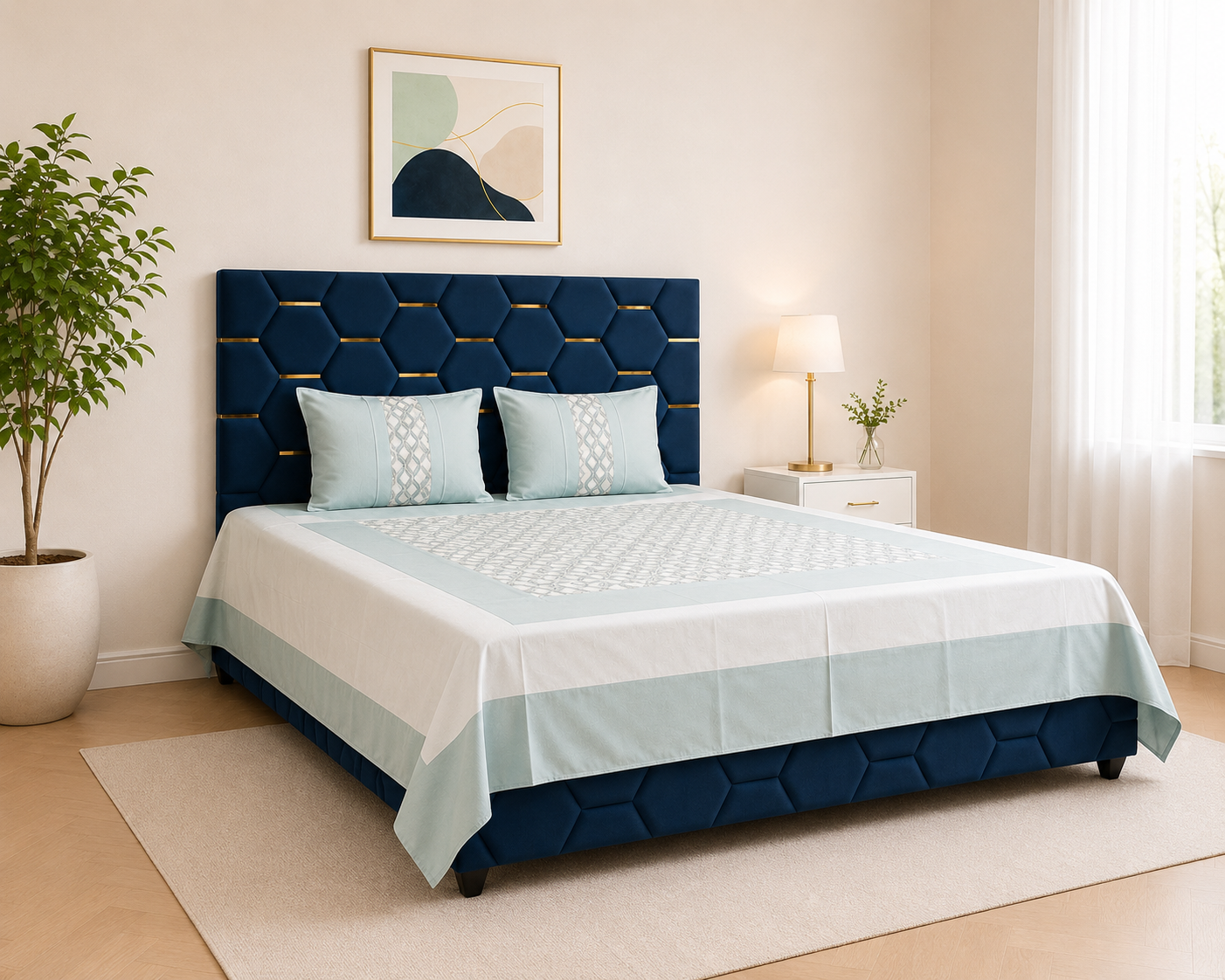 Marvelle Cotton Silk Mist Bedsheet Set